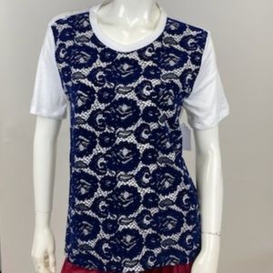 Tory Burch - Velvet Appliqued Print Tee Shirt